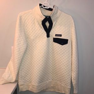 Patagonia cream & navy quilted pullover